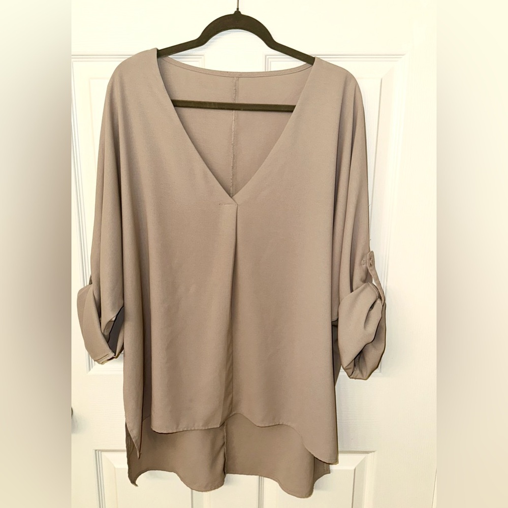 Women's Blush V-Neck Blouse